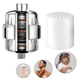 Filtru dus pentru apa dura, Cuantis, filtare in 36 etape, un cartus de schimb, cartus vitamina C, eliminare Clor, Fluor si metale grele, compatibil un