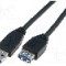 Cablu USB A mufa, USB A soclu, USB 3.0, lungime 1.8m, negru, ASSMANN - AK-300203-018-S