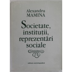 SOCIETATE , INSTITUTII , REPREZENTARI SOCIALE de ALEXANDRU MAMINA , 1998 , DEDICATIE *