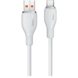 Cablu alimentare si date Baseus Pudding, Fast Charging Data Cable pentru smartphone, USB la USB Type-C 100W, 2m, alb