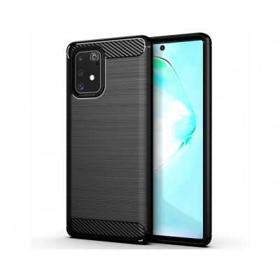 Husa Compatibila cu Samsung Galaxy S10 Lite Techsuit Carbon Silicone Negru foto