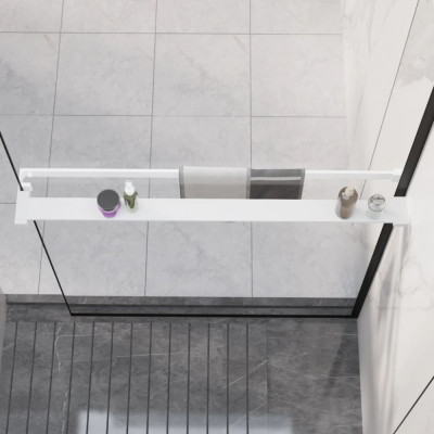 vidaXL Raft de duș pentru perete cabină de duș, alb, 90 cm, aluminiu foto