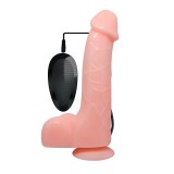 Vibrator Barbara Realist 22cm PVC cu Telecomanda si Vibratii - Natural