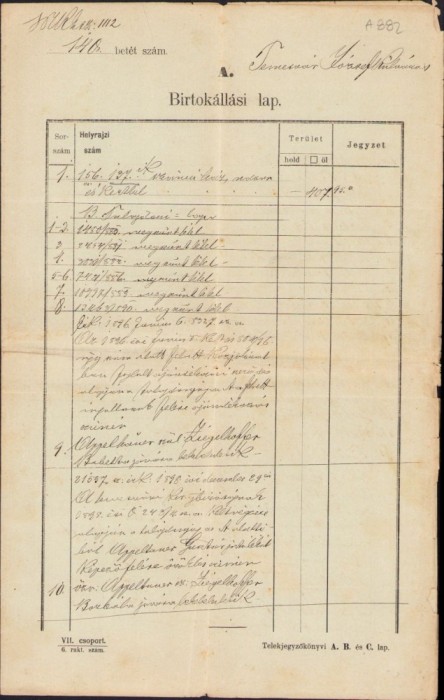 A2026 Foaie de avere, 1899, Timișoara