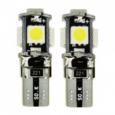 Set 2 x Becuri auto LED, Canbus, 5 SMD, 12V foto