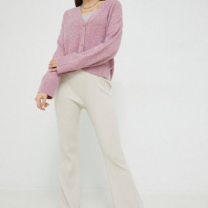 Abercrombie & Fitch cardigan din amestec de lana femei, culoarea violet