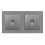 Nova dublă mufă UTP RJ-45 cu cadru gri