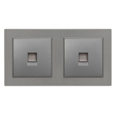 Nova dublă mufă UTP RJ-45 cu cadru gri