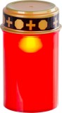 Candela funerara MagicHome cu LED, rosie, 12 cm, baterii incluse