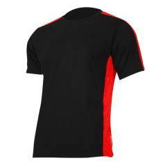 TRICOU BUMBAC MULTICOLOR / NEGRU-ROSU - S foto