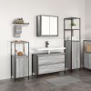 Gossi set mobilier baie, 3 piese, gri sonoma, lemn prelucrat