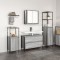 Gossi set mobilier baie, 3 piese, gri sonoma, lemn prelucrat