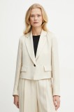 Marella blazer din amestec de in Emme by Marella culoarea bej, un singur rand de nasturi, neted, 2515041121200