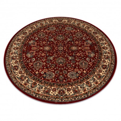 Covor de l&amp;acirc;nă KASHQAI 4362 302 cerc ornament vin roșu / bej, cerc 160 cm foto