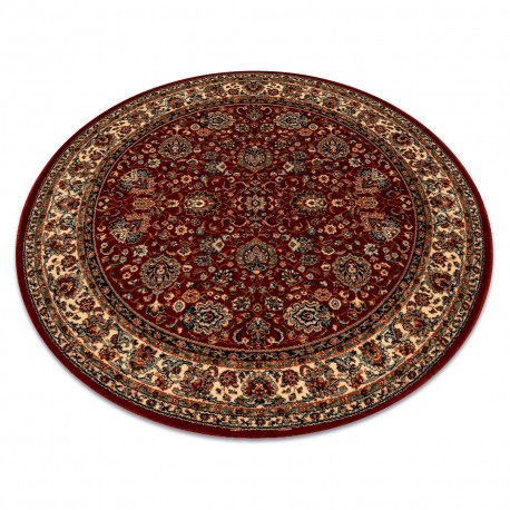 Covor de l&acirc;nă KASHQAI 4362 302 cerc ornament vin roșu / bej, cerc 160 cm