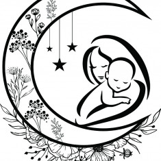 Sticker decorativ, Luna, Negru, 70 cm, 7475ST