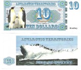 !!! RARR : FANTASY NOTE = ISLE OF BOUVET - 10 DOLARI 2011 - UNC / SERIA B