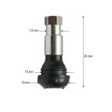 Valva roata auto tubeless TR413, 45 mm, premium EPDM, cromata