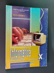 INFORMATICA CLASA A X A PROFILUL REAL MATE -INFO INTENSIV INFO MARIANA MILOSESCU