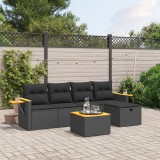 Cumpara ieftin Gossi set mobilier de gradina cu perne, 6 piese, negru, poliratan