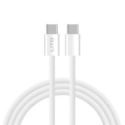 Lito - Data Cable (LD04) - Type-C to Type-C Fast Charging PD60W, 2m - White foto