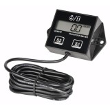 Contor de ore pentru motoare, tahometru digital, IP65, monitorizare timp si turatii, negru