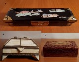 Casete de bijuterii asiatice |lemn sculptat, scoica abalone| Vechi