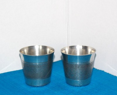Pahare vodka (cupe), staniu &amp;amp; argint - design Karl Erik Palmberg, Alton, Falk&amp;ouml;ping Suedia foto