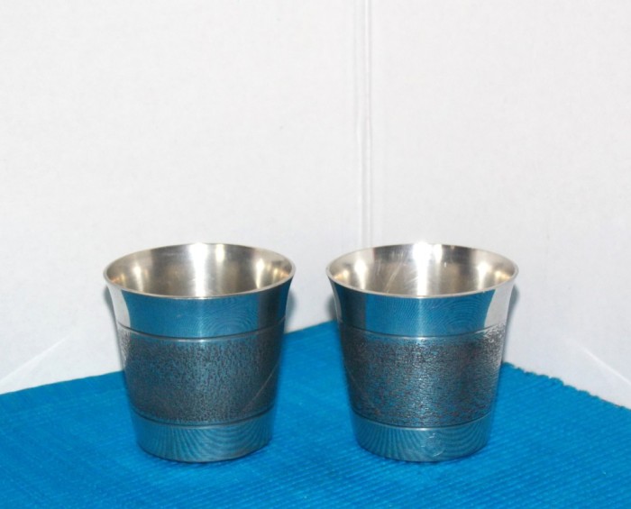 Pahare vodka (cupe), staniu &amp; argint - design Karl Erik Palmberg, Alton, Falk&ouml;ping Suedia