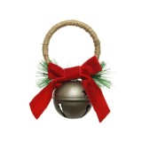 Cumpara ieftin Clopotel - Door Hanger Iron Antique 1 Bell, With Green, Oxblood Velvet Bow | Kaemingk