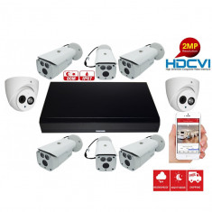Kit supraveghere video profesional mixt 8 camere Rovision 2MP IR 80m si IR 50m , DVR 8 canale 5MP SafetyGuard Surveillance foto