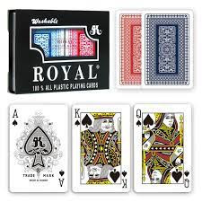 Set 2 pachete carti royal canasta poker din plastic