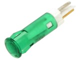 Lampă de control LED verde &Oslash;6mm, plată, 24V DC - APEM
