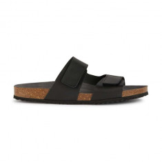 Geox slapi de piele U SANDAL GHITA barbati, culoarea negru, U359VA 00043 C9999