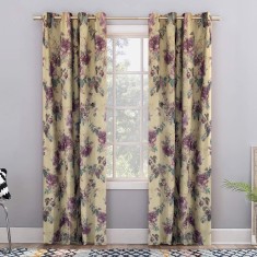 Draperie blackout model floral cu inele albe, Madison, 150x215 cm, densitate 700 g/ml, Pastel Roses, 1 buc