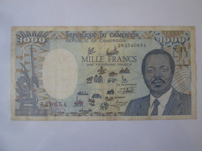An rar! Camerun 1000 Francs 1992 foto