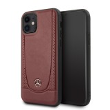 Husa Piele MERCEDES Perforation pentru Apple iPhone 11, Rosie MEHCN61ARMRE