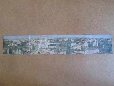Rară! Bucuresti vedere panoramica din turnul ziarului Universul formata din 4 carti poștale necirculate anii 20 foto