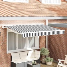 vidaXL Cortina Retractabilă Manual Antracit și Alb 350x200 cm țesătură