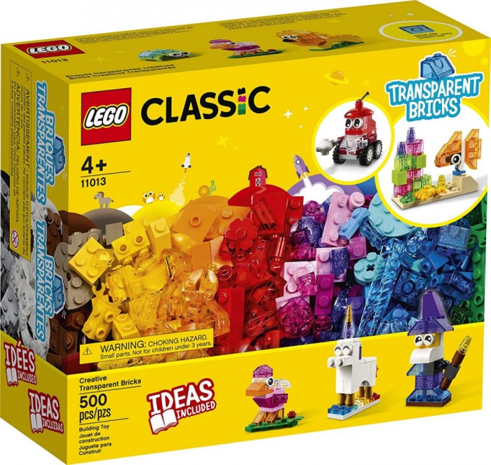 LEGO Classic - Caramizi transparente creative 11013, 500 piese