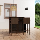 Set mobilier de bar de gradina, 3 piese, maro GartenMobel Dekor, vidaXL