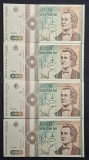 Bancnota Romania1000 lei din 1991 - 4 consecutive UNC