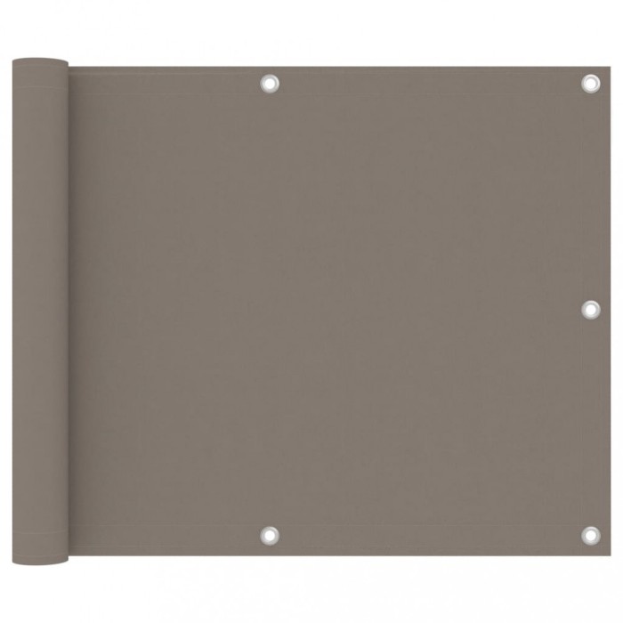 vidaXL Paravan de balcon, gri taupe, 75x600 cm, țesătură oxford