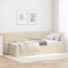 VidaXL Cadru de pat colțar cu headboard Crem 90 x 200 cm țesătură 42016469
