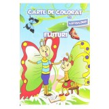 Fluturi - Carte de colorat cu abtibilduri