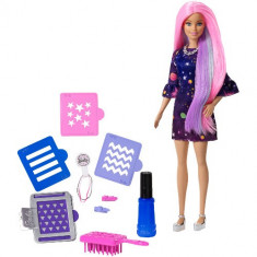 Papusa Barbie cu Accesorii pentru Vopsirea Parului foto