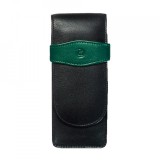 Etui de piele TG32 negru-verde, pentru 3 instrumente de scris, Pelikan