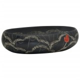 Cumpara ieftin Lavoar de blat, negru, 59x40x15 cm, ceramica, oval