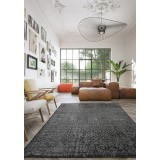 Covor Premium Belgian Model Valencia 22209-996, Marime 80 x 150 cm, Gri, Negru, Antialergic, Polipropilena, Living, Dormitor, Sufragerie, Birou