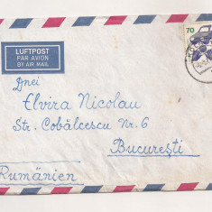 FD21- Plic Circulat international Germania-Romania, 1974, include corespondenta